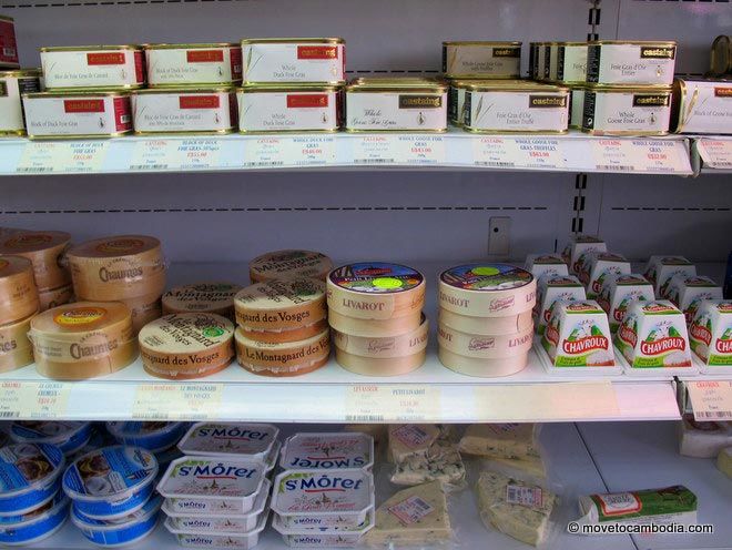 Thai Hout Phnom Penh The cheese and refrigerator section at Thai Hout Phnom Penh