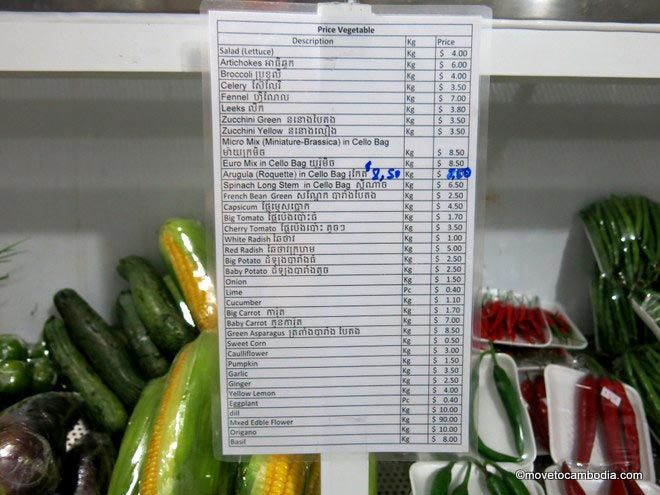 Veggy's Phnom Penh price list Veggy's Phnom Penh price list