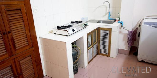 A typical Khmer-style kitchen