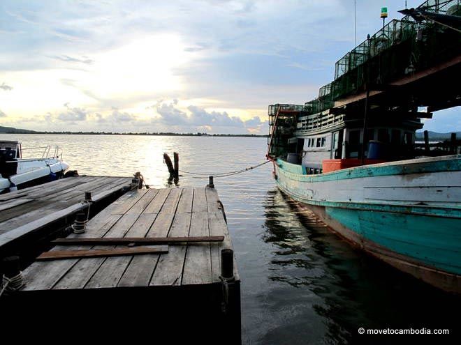 Koh Kong riverside Boat docked at the Koh Kong riverside