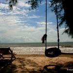 Lounging on the beach outside of Koh Kong's Crab Shack
