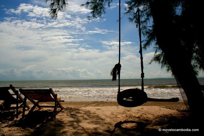 Kok Kong Crab Shack Lounging on the beach outside of Koh Kong's Crab Shack