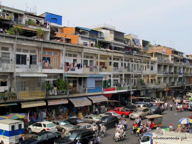 Street scene in Phnom Penh Street scene in Phnom Penh outside Orussei Market
