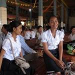 During Pchum Ben, it is traditional to wear white, the Cambodian color of mourning.