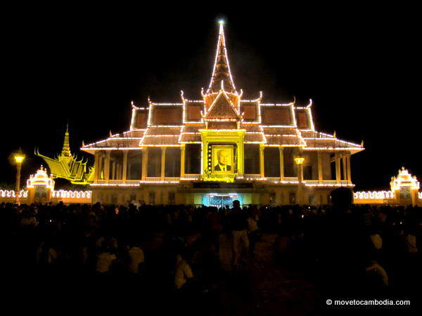 Norodom Sihanouk 1 Phnom Penh's Royal Palace lit up to commemorate king-father Norodom Sihanouk