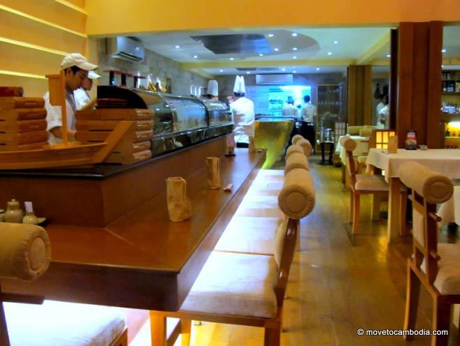 Kanji Japanese Restaurant Phnom Penh The sushi bar in Kanji Japanese Restaurant, Phnom Penh