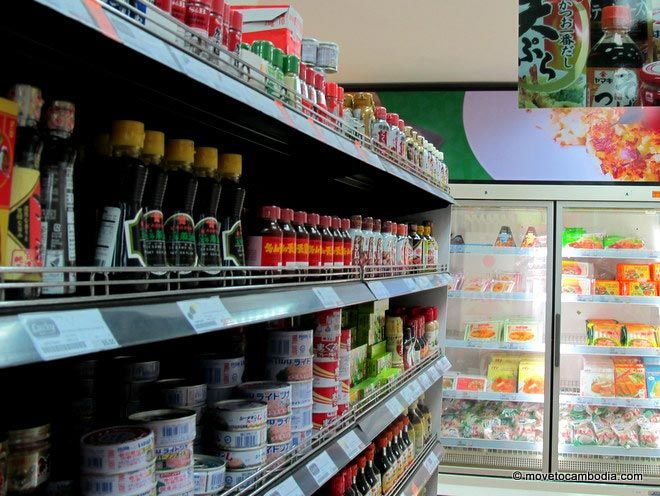 Lucky Sihnaouk Phnom Penh A shelf of goods at Lucky Supermarket on Sihanouk in Phnom Penh