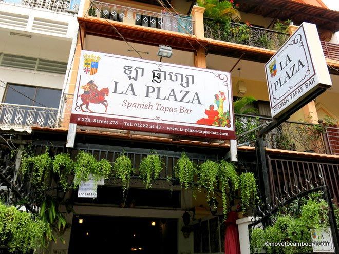 La Plaza Spanish Tapas Bar The outside of La Plaza Spanish Tapas Bar in Phnom Penh, Cambodia.