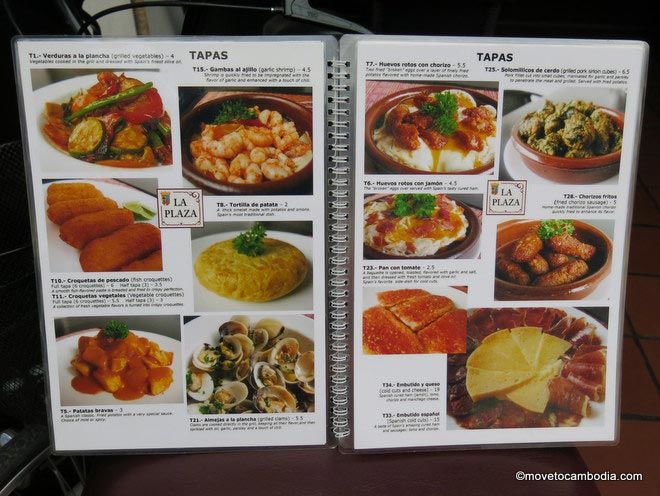 La Plaza Phnom Penh menu The menu at La Plaza Spanish Tapas Bar, Phnom Penh