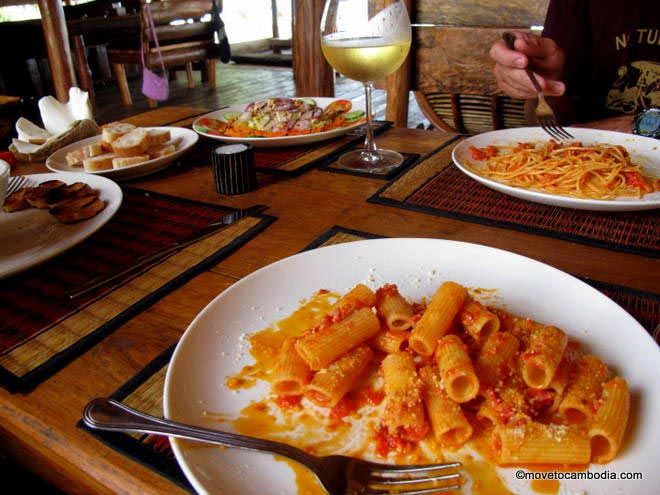 Pasta at Pura Vida Koh Rong Pasta at Pura Vida Koh Rong