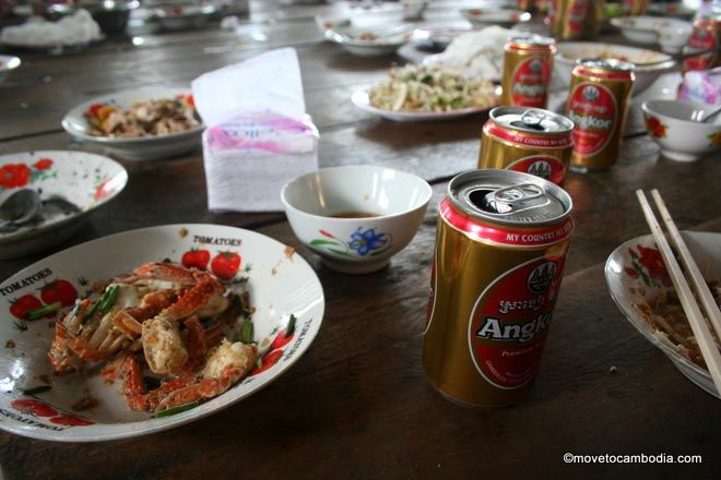 Lunch on the water Angkor beer and fresh-caught seafood at a seaside lunch shack