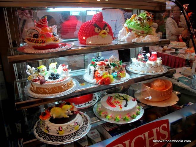 Cambodian birthday cakes A selection of popular birthday cakes in Cambodia.