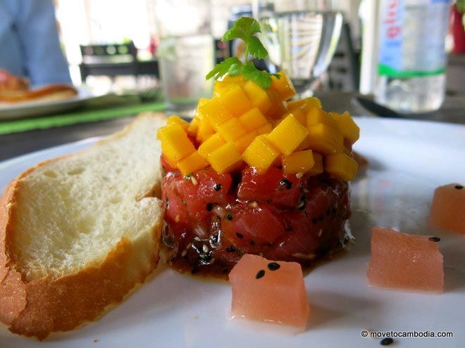 Tuna tartare at Siem Reap's Mie Cafe.