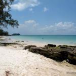 The beach in front of Paradise Bungalows on Koh Rong